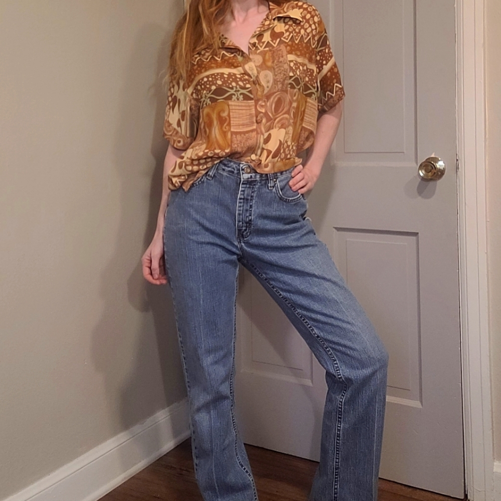 Vintage 90s Lee Riveted Dungarees Baggy Carpenter Wide Leg size 8